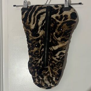 Animal Print Strapless Top